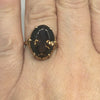 9kt Gold Ring with Dark Amber Stone