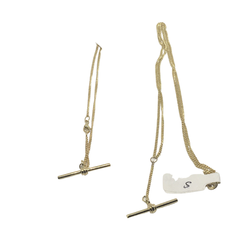 9kt Gold T Bar Pendant