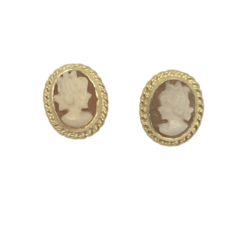 9kt Gold Cameo Earrings