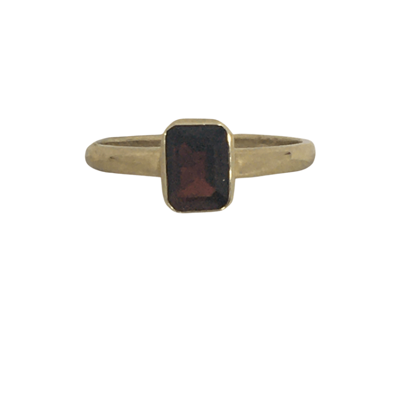9kt Gold Ring with Garnet Coloured Stone