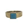 9kt Gold Ring with Square Turquoise Stone