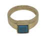 9kt Gold Ring with Square Turquoise Stone