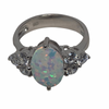 Sterling Silver Oval Opal Ring    Yo Jewels
