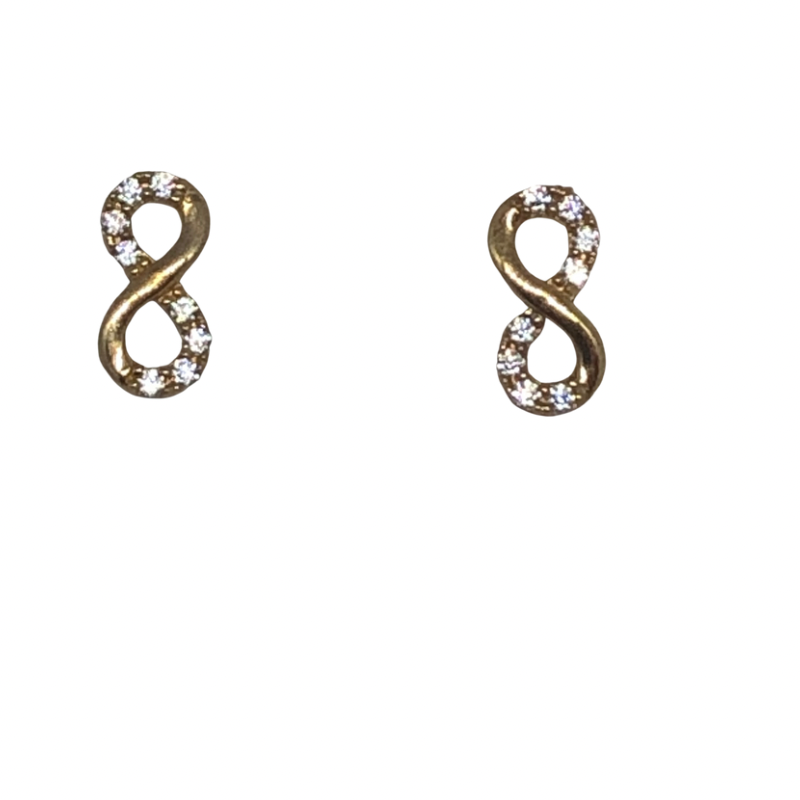 9kt Gold Stone Set Infinity Earrings