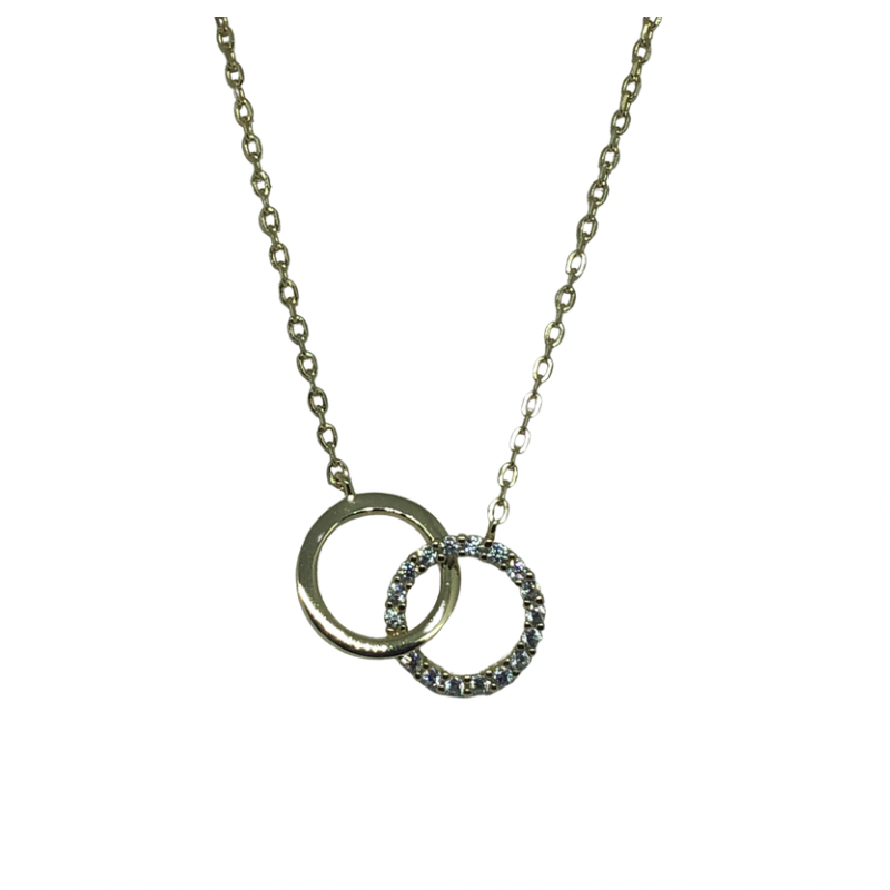 Gold Plating on Sterling Silver Interlocking Circle Pendant