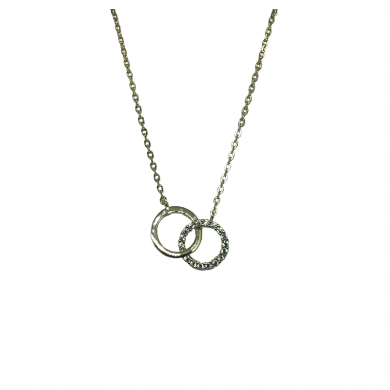 Gold Plating on Sterling Silver Interlocking Circle Pendant