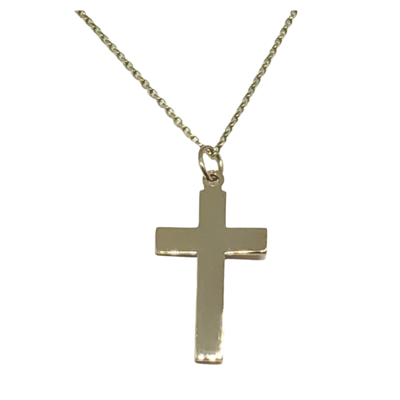 9kt Gold Chain and Cross