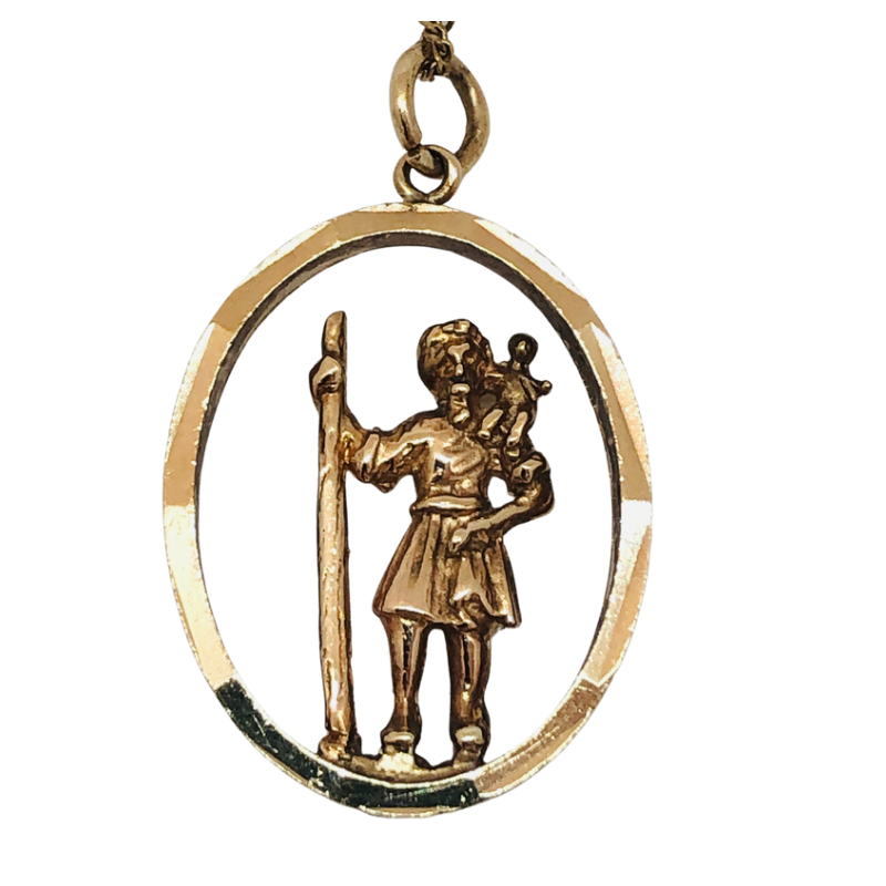 9kt Gold St. Christopher Pendant