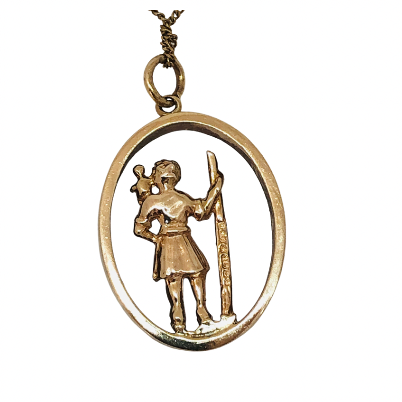 9kt Gold St. Christopher Pendant
