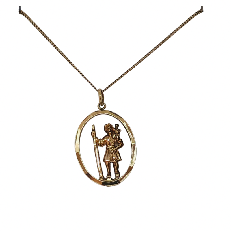 9kt Gold St. Christopher Pendant