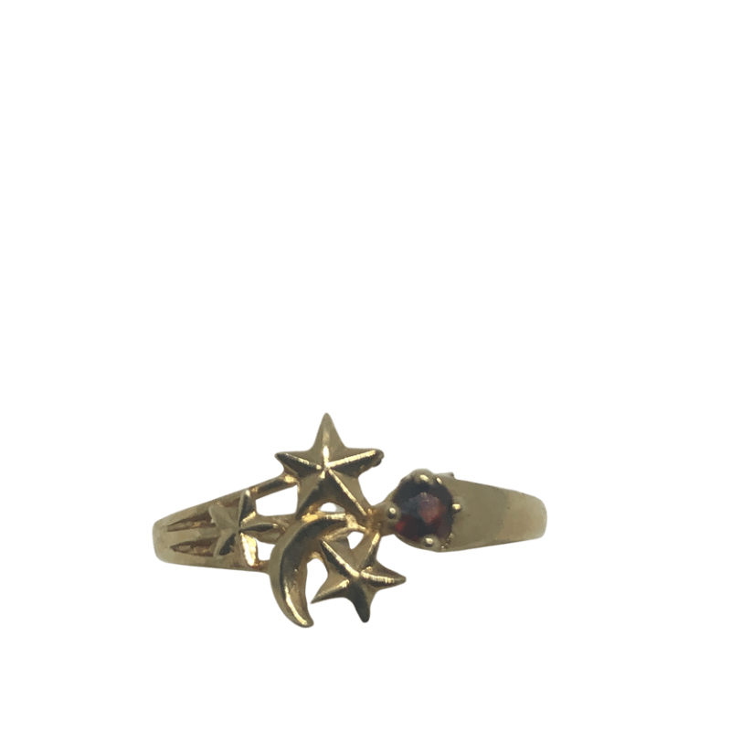 9kt Gold Moon &amp; Stars Ring
