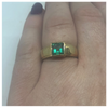 9ct Gold Ring with Square Green Stone