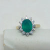 9ct Gold Green Cluster Ring