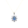 9ct Gold Sapphire Coloured Cluster Pendant