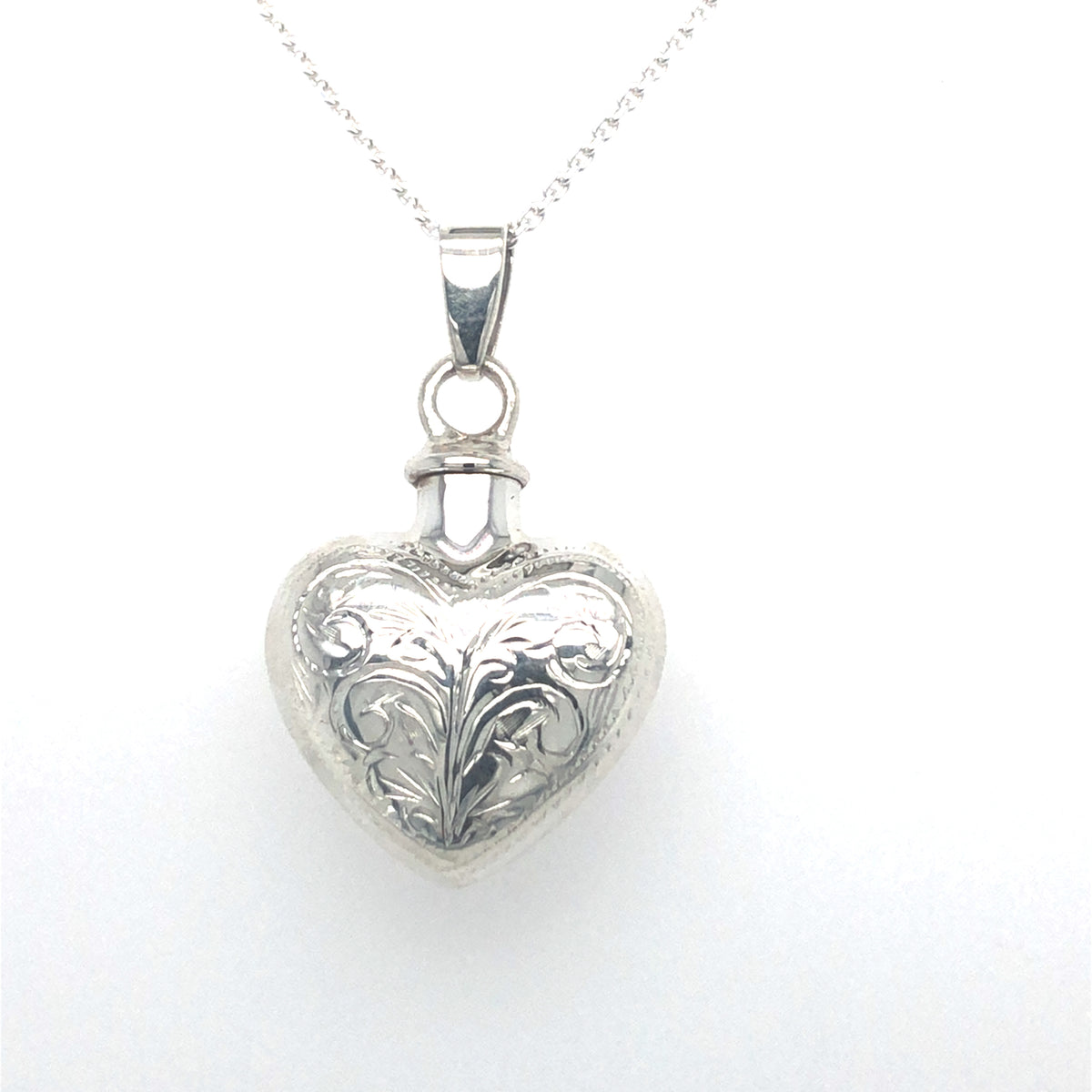 Sterling Silver Cremation Locket Heart Shaped