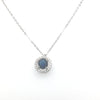 Sterling Silver Round Sapphire Coloured Pendant