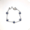 Sterling Silver Sapphire Coloured Round Stone Bracelet