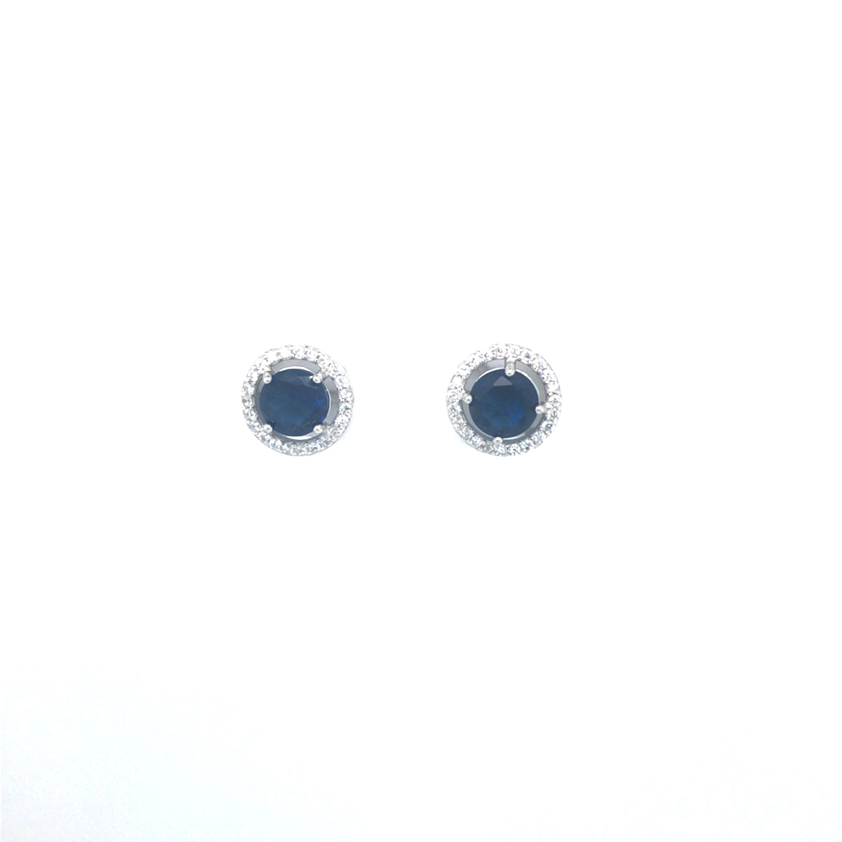 Sterling Silver Sapphire Coloured Stud Earrings