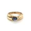 9kt Gold Cross Over Ring with Sapphire Stone