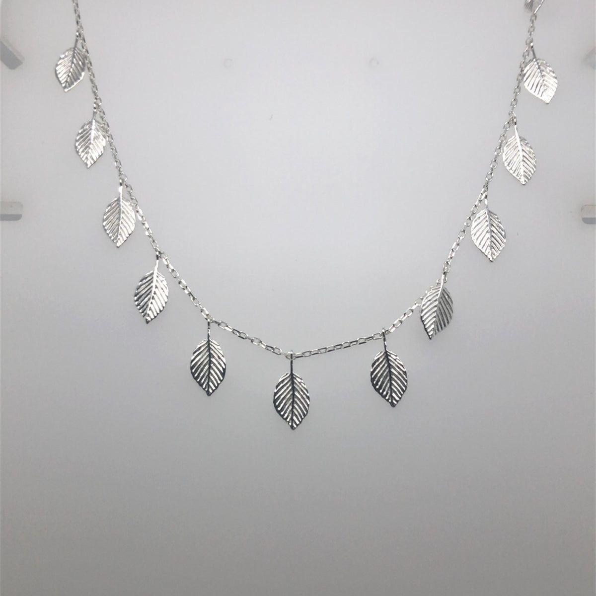Sterling Silver Leaf Design Necklace