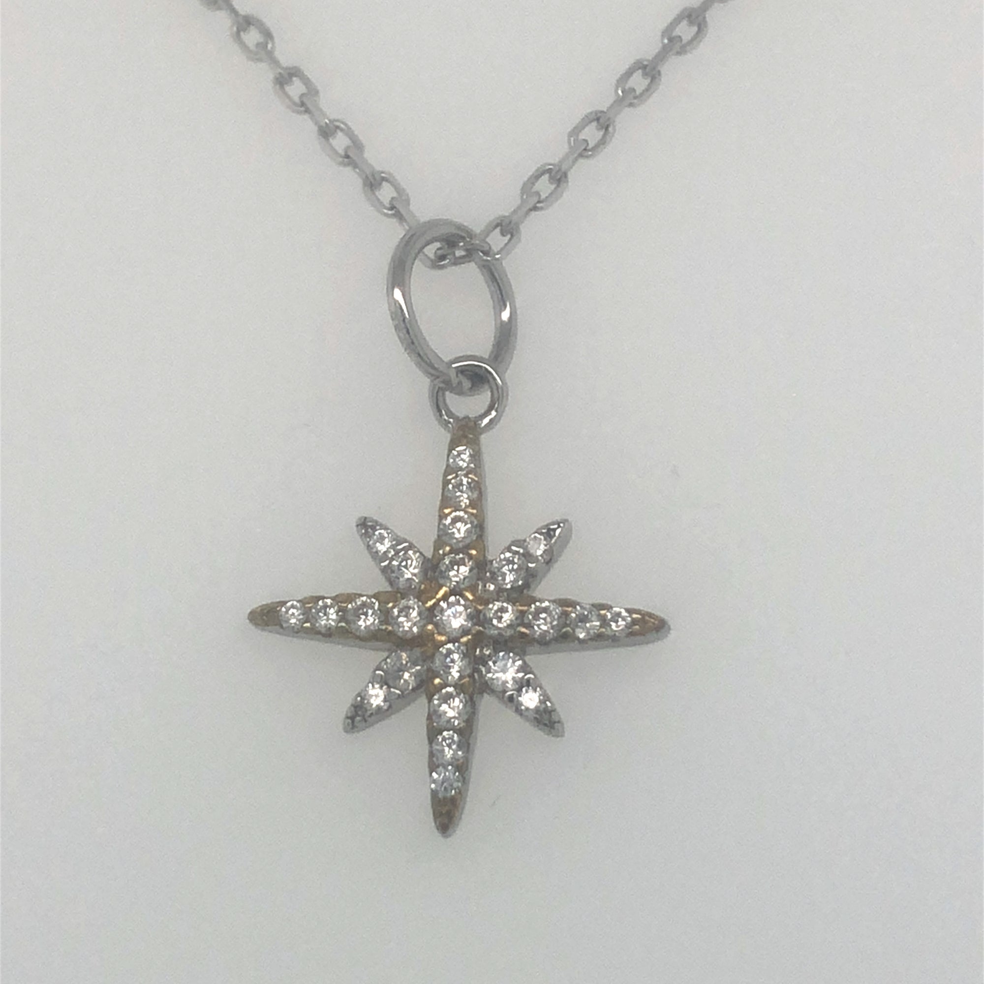 Sterling Silver Stoneset Star pendant