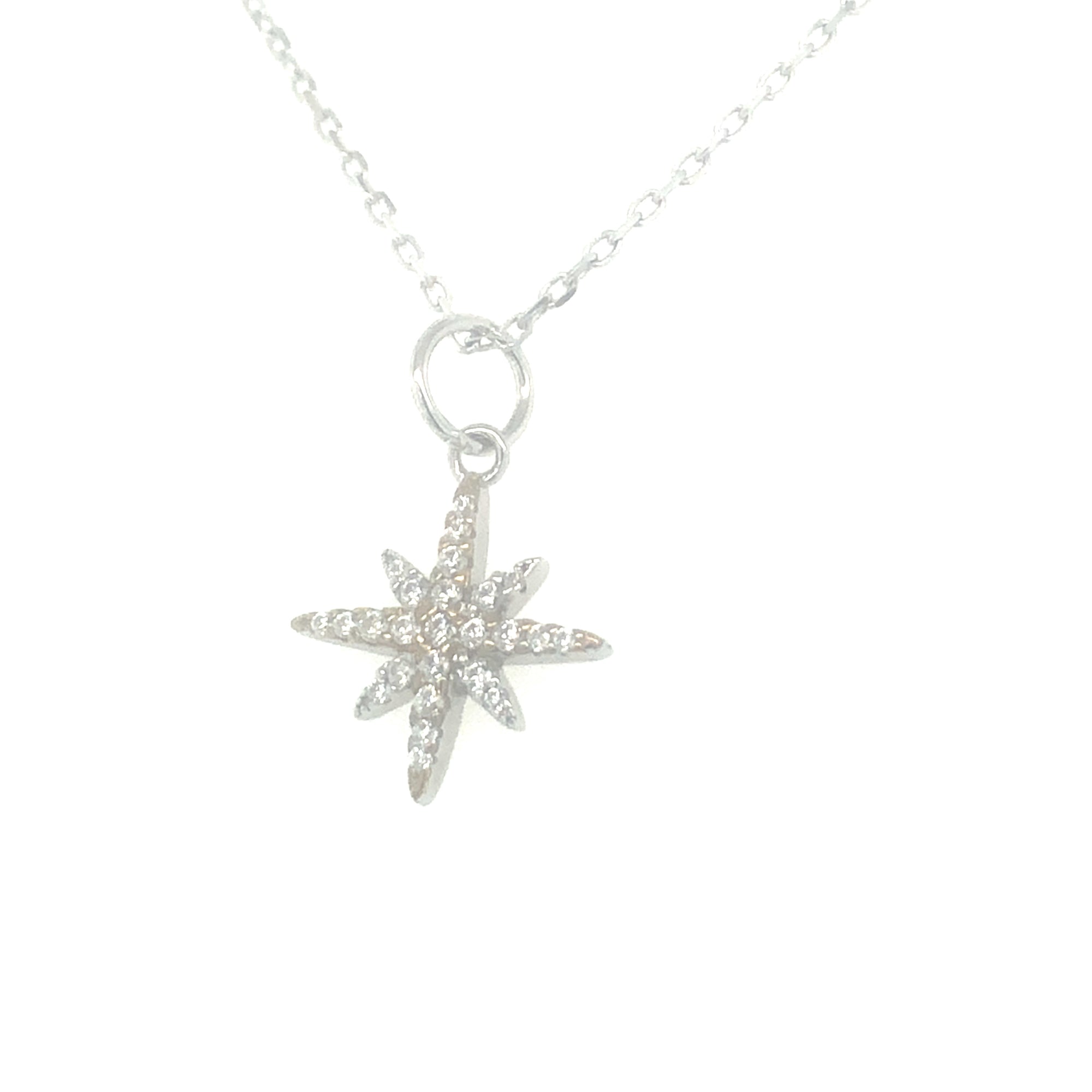 Sterling Silver Stoneset Star pendant