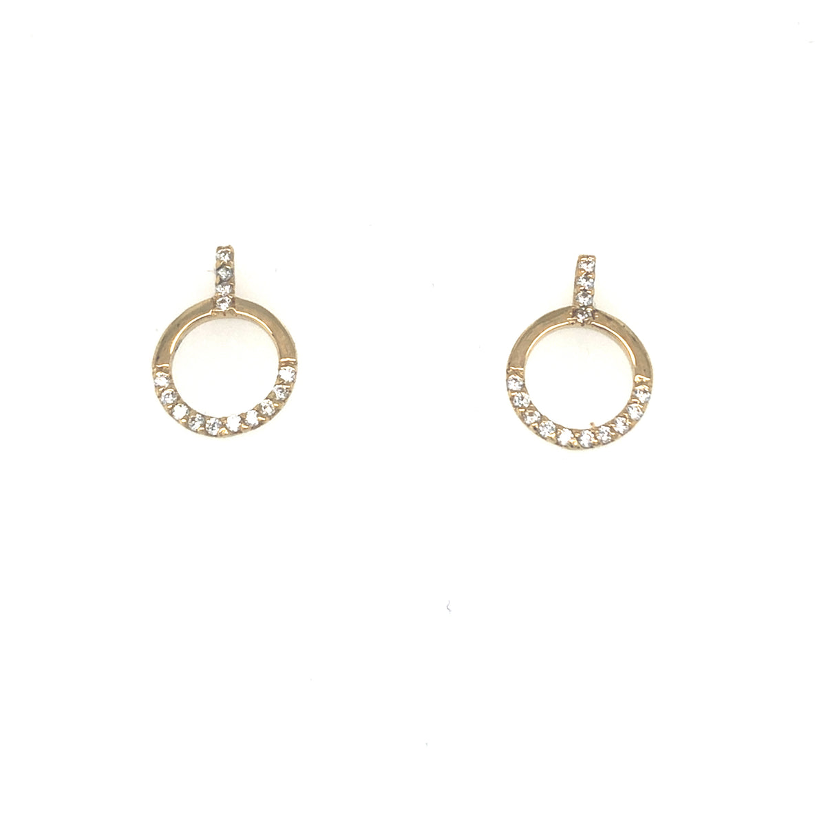 9kt Gold Stone Set Circle Earrings