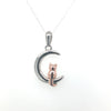 Sterling Silver Cat in the Moon Pendant