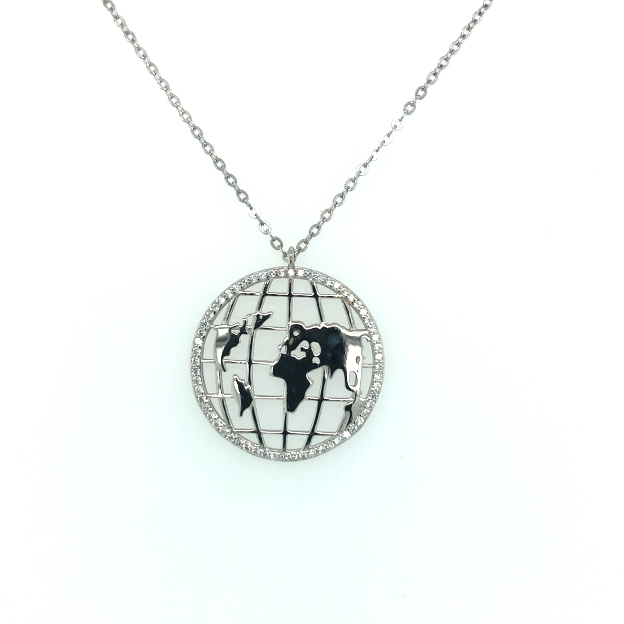 Sterling Silver Globe of the World Pendant