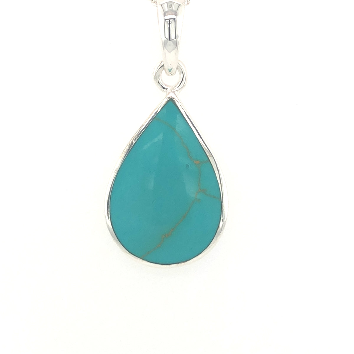 Sterling Silver Pear Shaped Turquoise Pendant