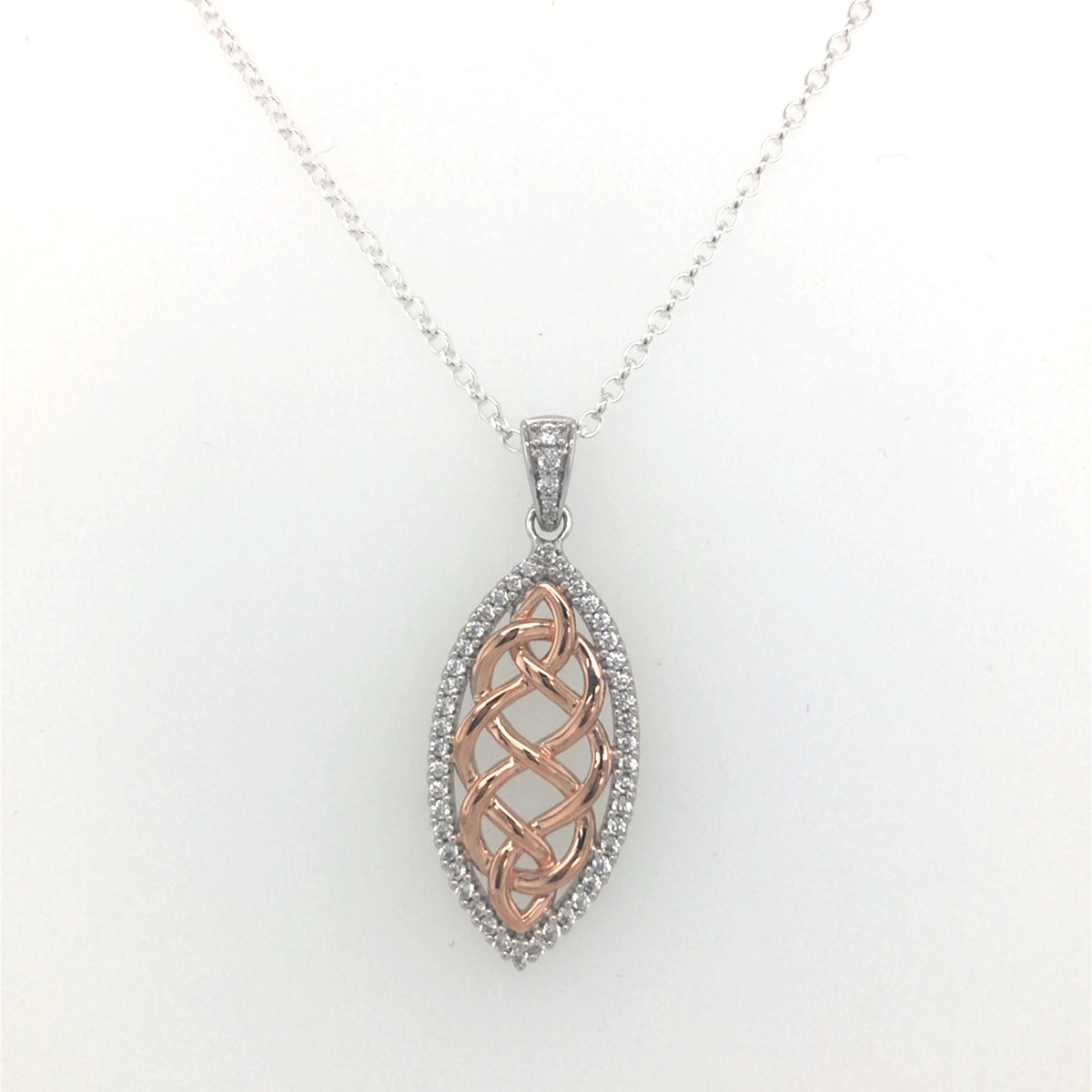 Sterling Silver Pendant with Rose Gold Celtic Deign