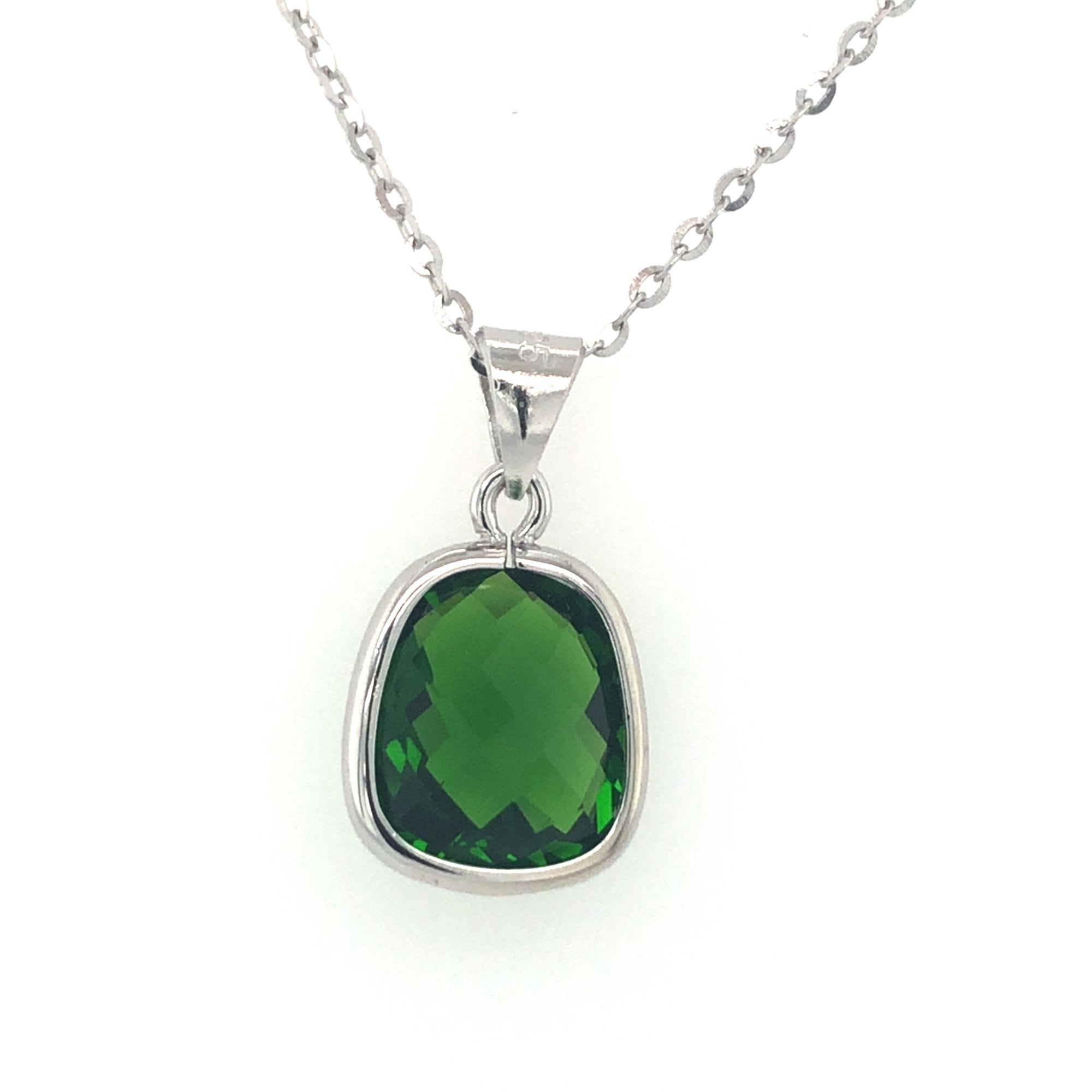 Sterling Silver Green Pendant