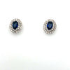 Sterling Silver Stone set Sapphire Earrings