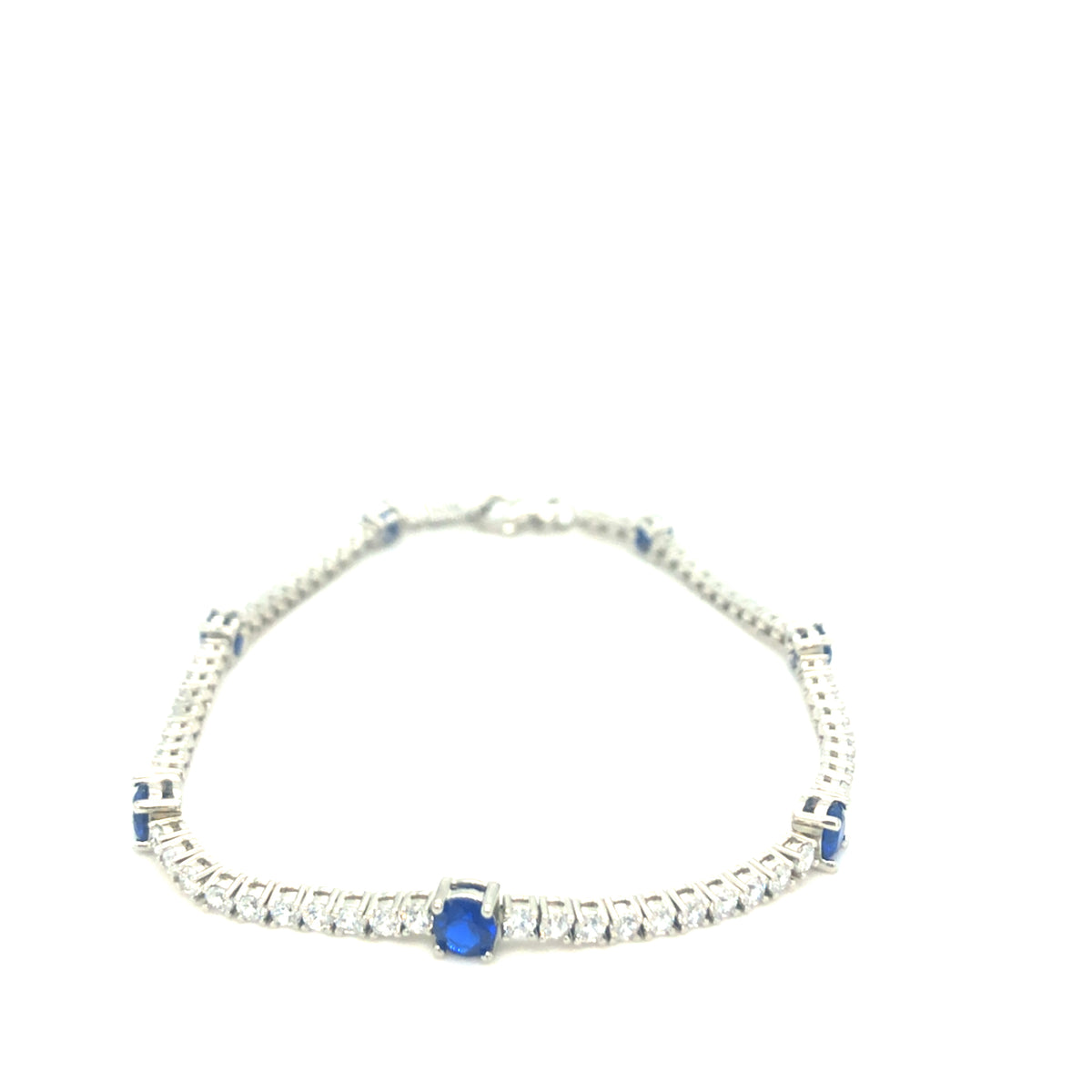 Sterling Silver Stone set Bracelet with Blue Stones