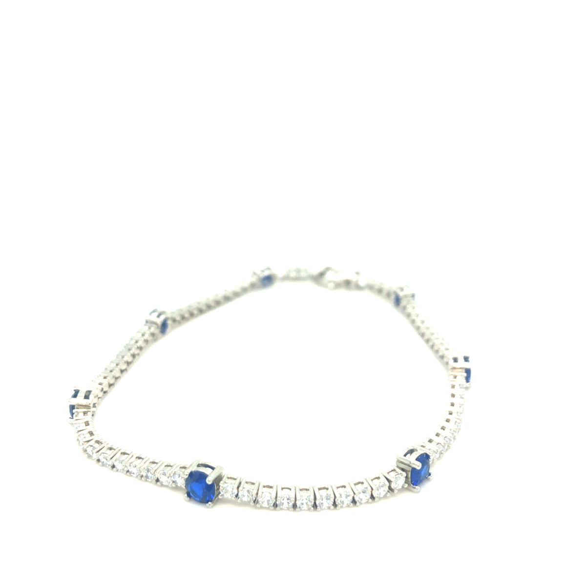 Sterling Silver Stone set Bracelet with Blue Stones