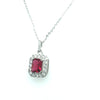 Sterling Silver Pendant with a Red Stone