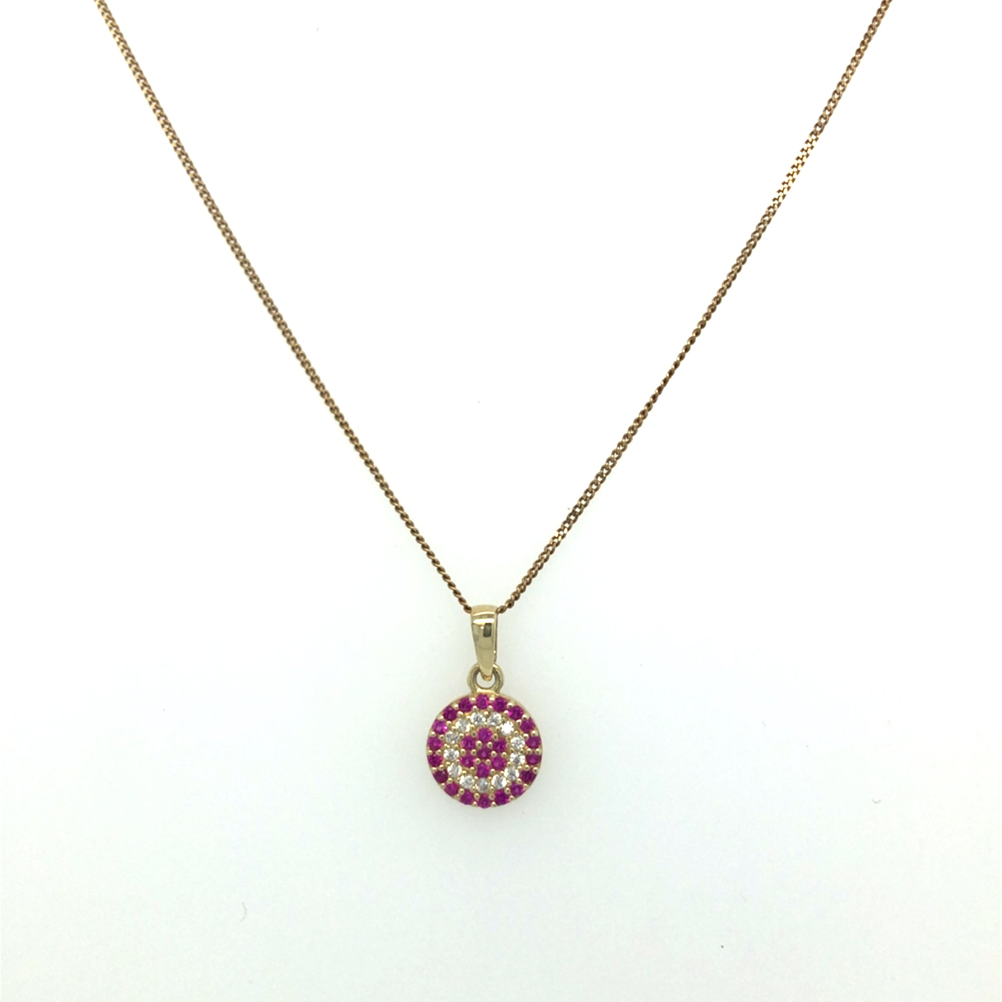 9kt Gold Ruby Pendant &amp; Earring Set