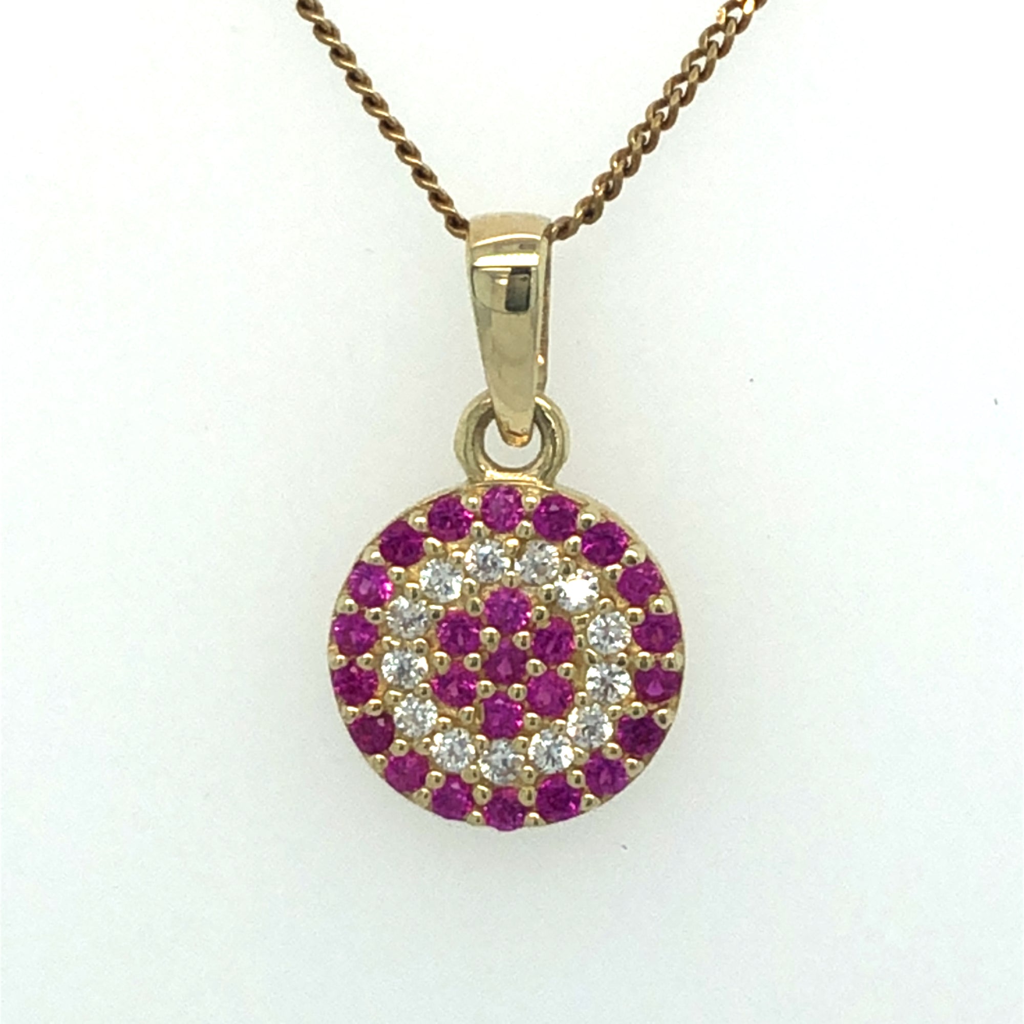 9kt Gold Ruby Pendant &amp; Earring Set