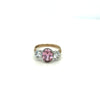 9kt Gold Ring with Pink &amp; Clear Stones