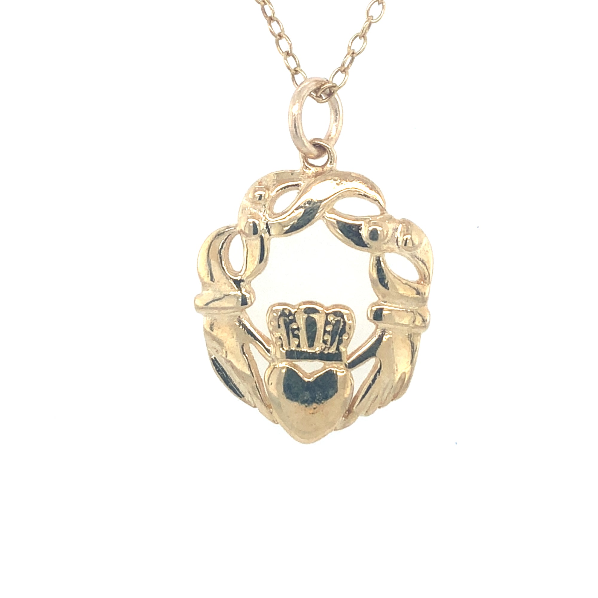 9kt Gold Claddagh Pendant