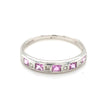9Kt White Gold Ring with Diamonds and Pink Tourmaline