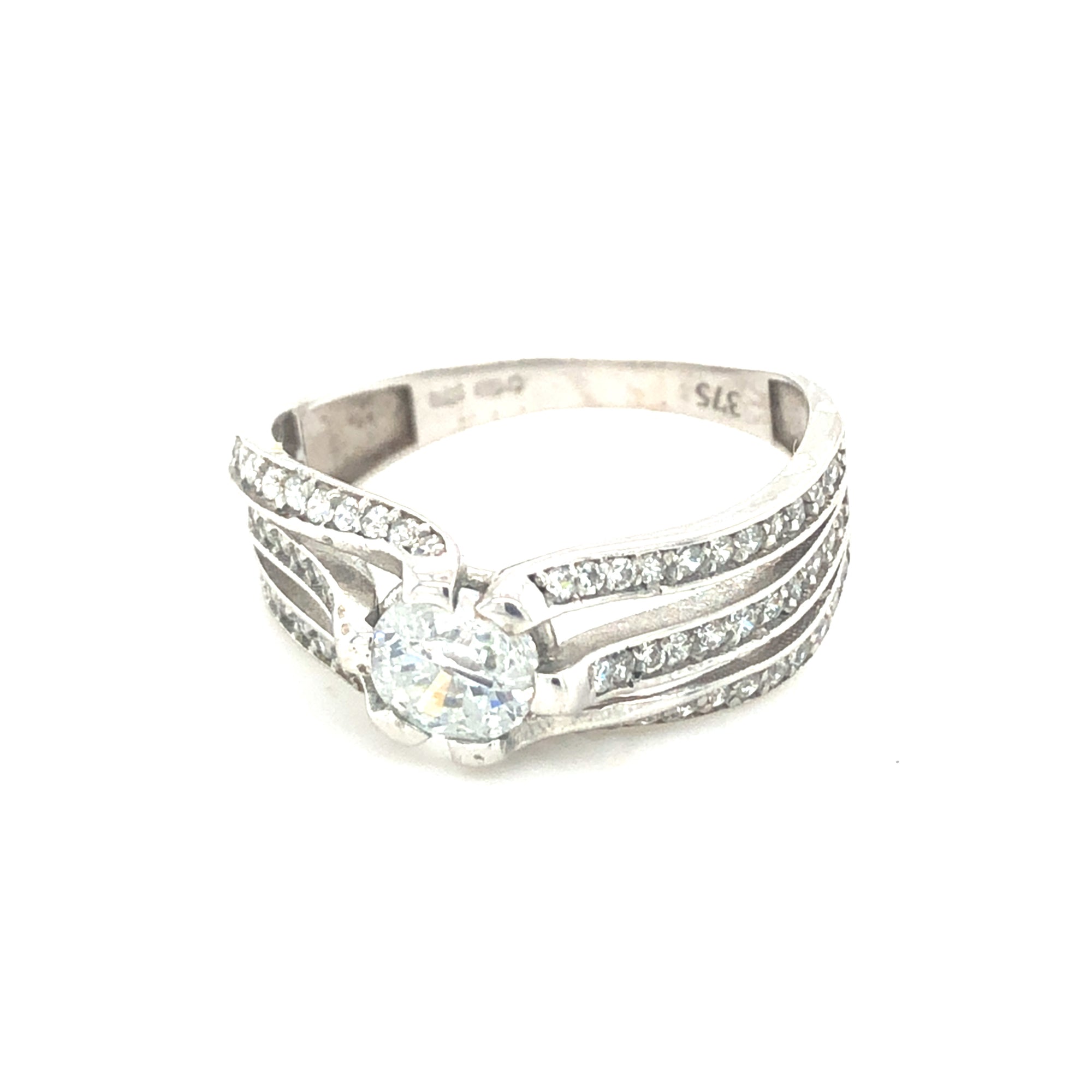 9kt White Gold Three in One Ring