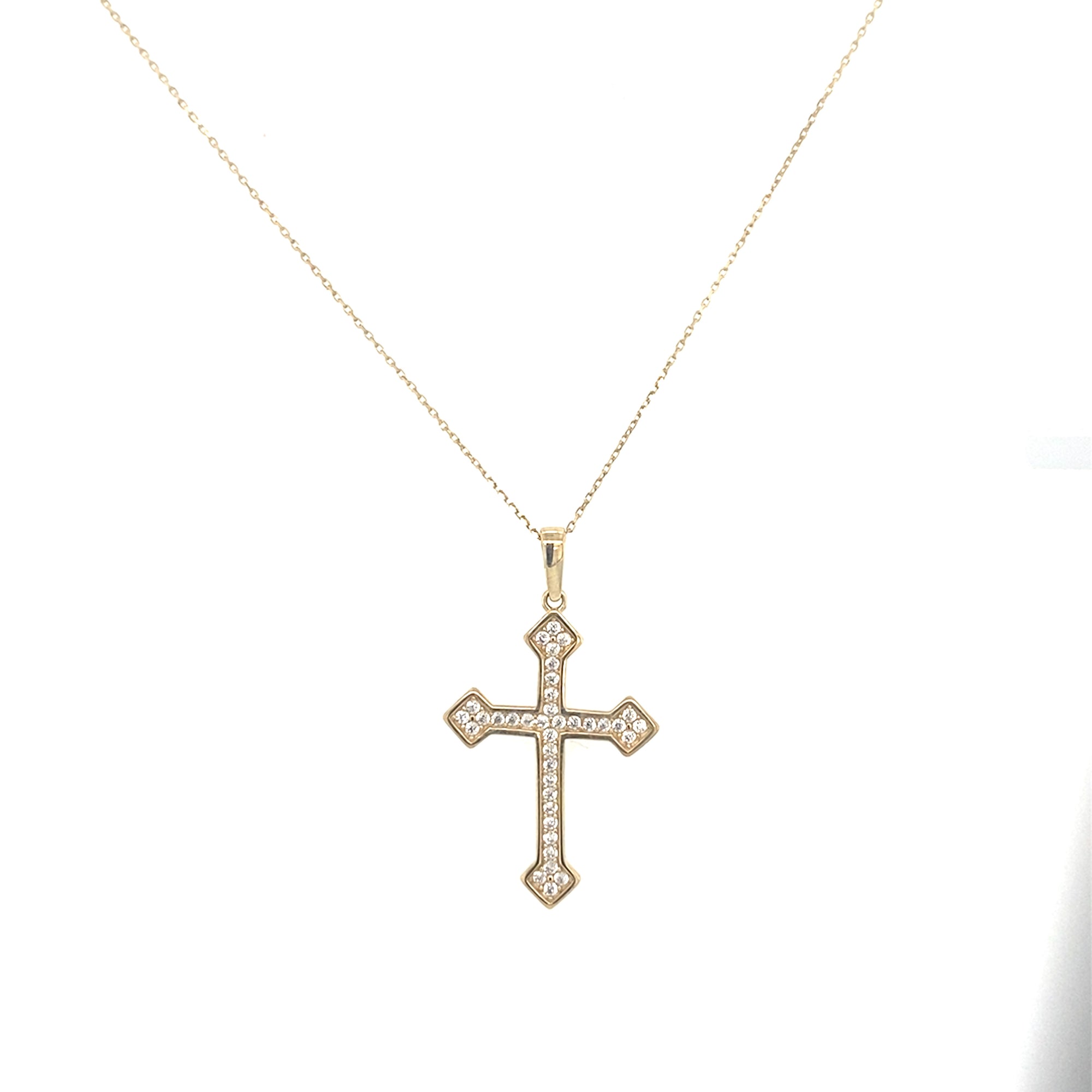 9ct Gold Stone set Cross