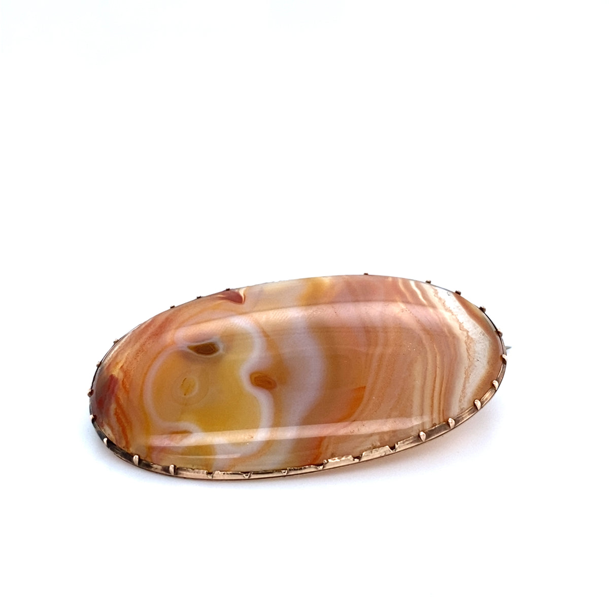 Antique Banded Agate Brooch