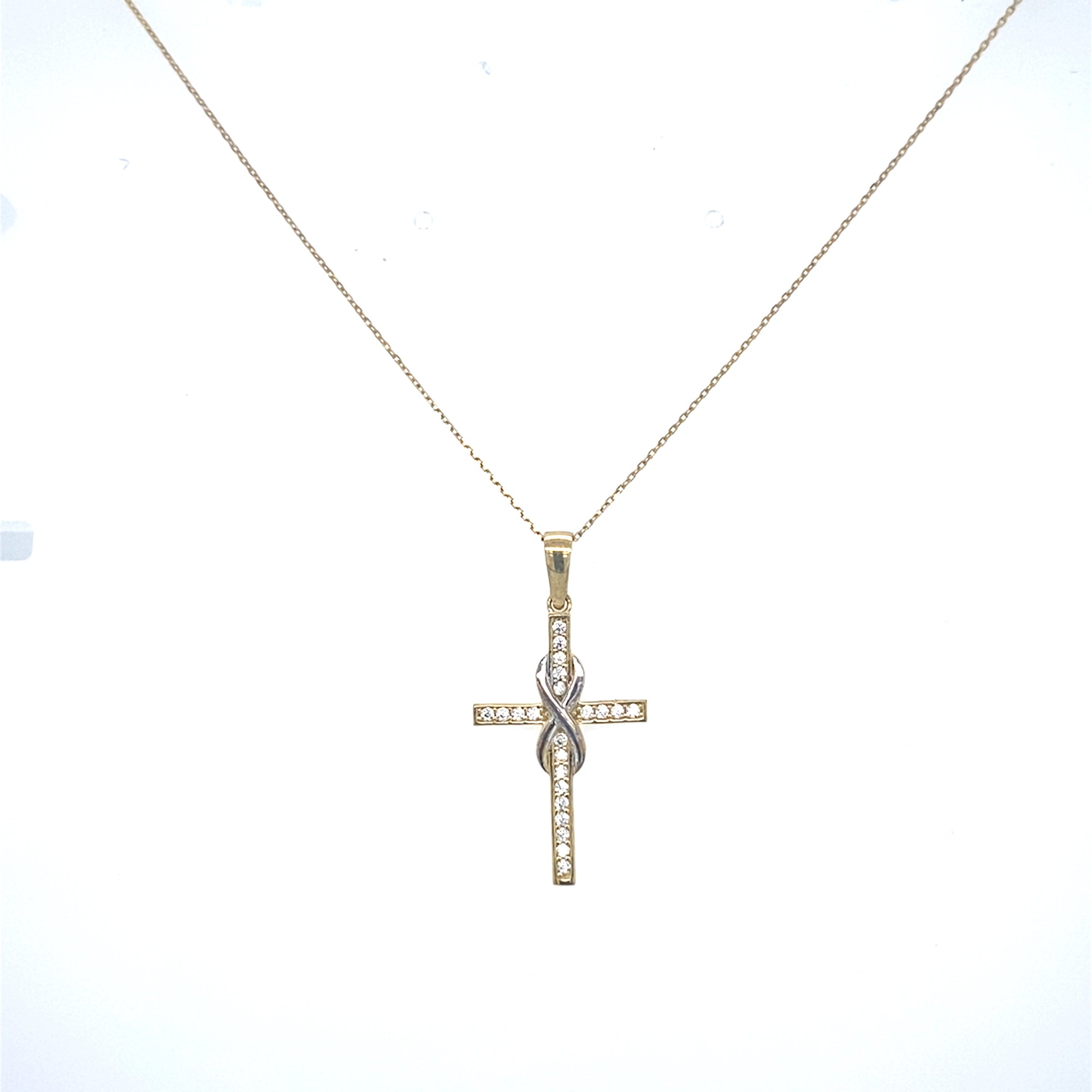 9kt Gold Stone set Cross