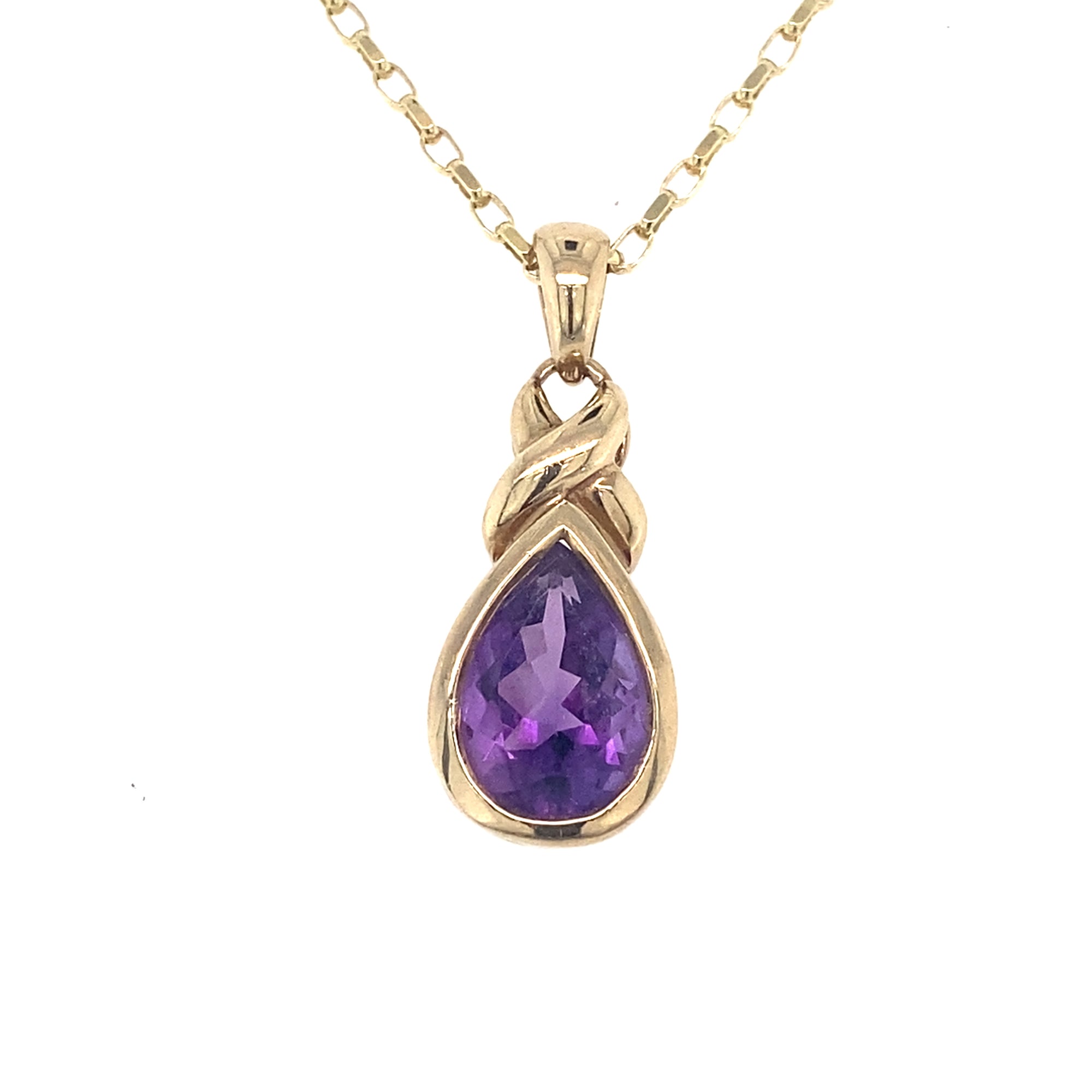 9kt Gold Amethyst Pendant