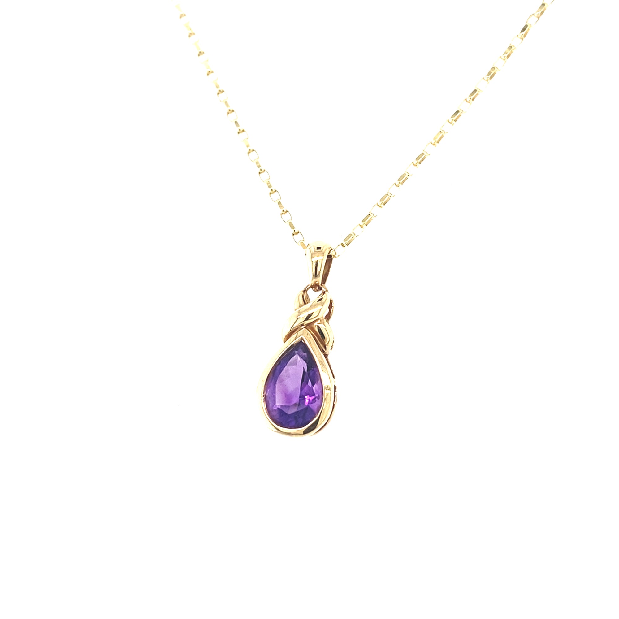 9kt Gold Amethyst Pendant