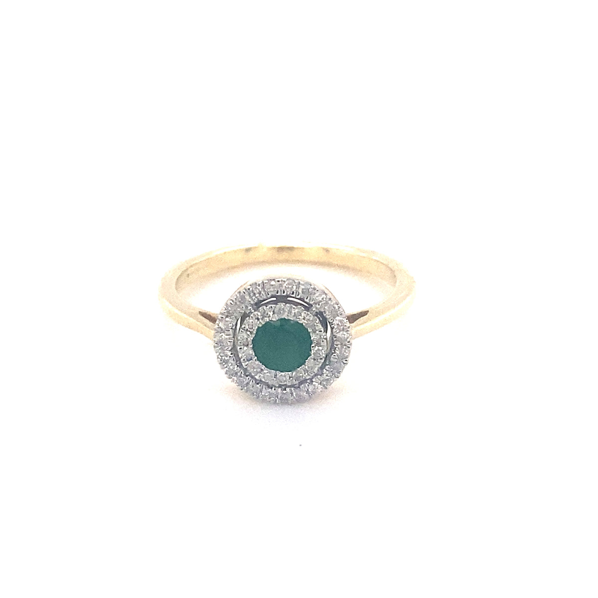 9kt Gold Emerald &amp; Diamond Ring