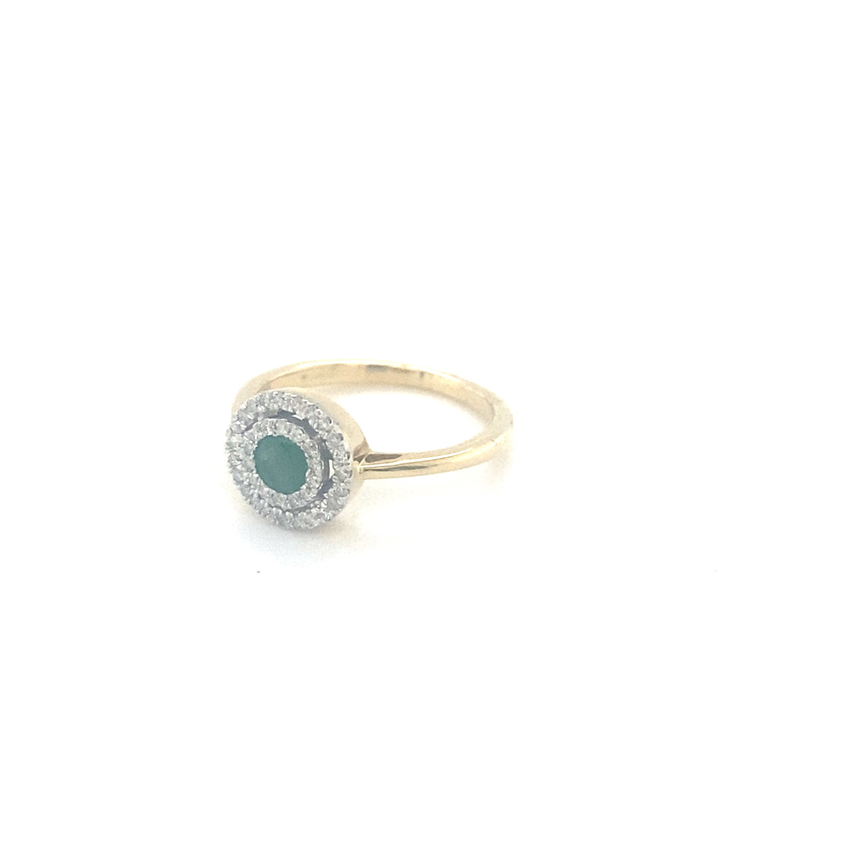 9kt Gold Emerald &amp; Diamond Ring