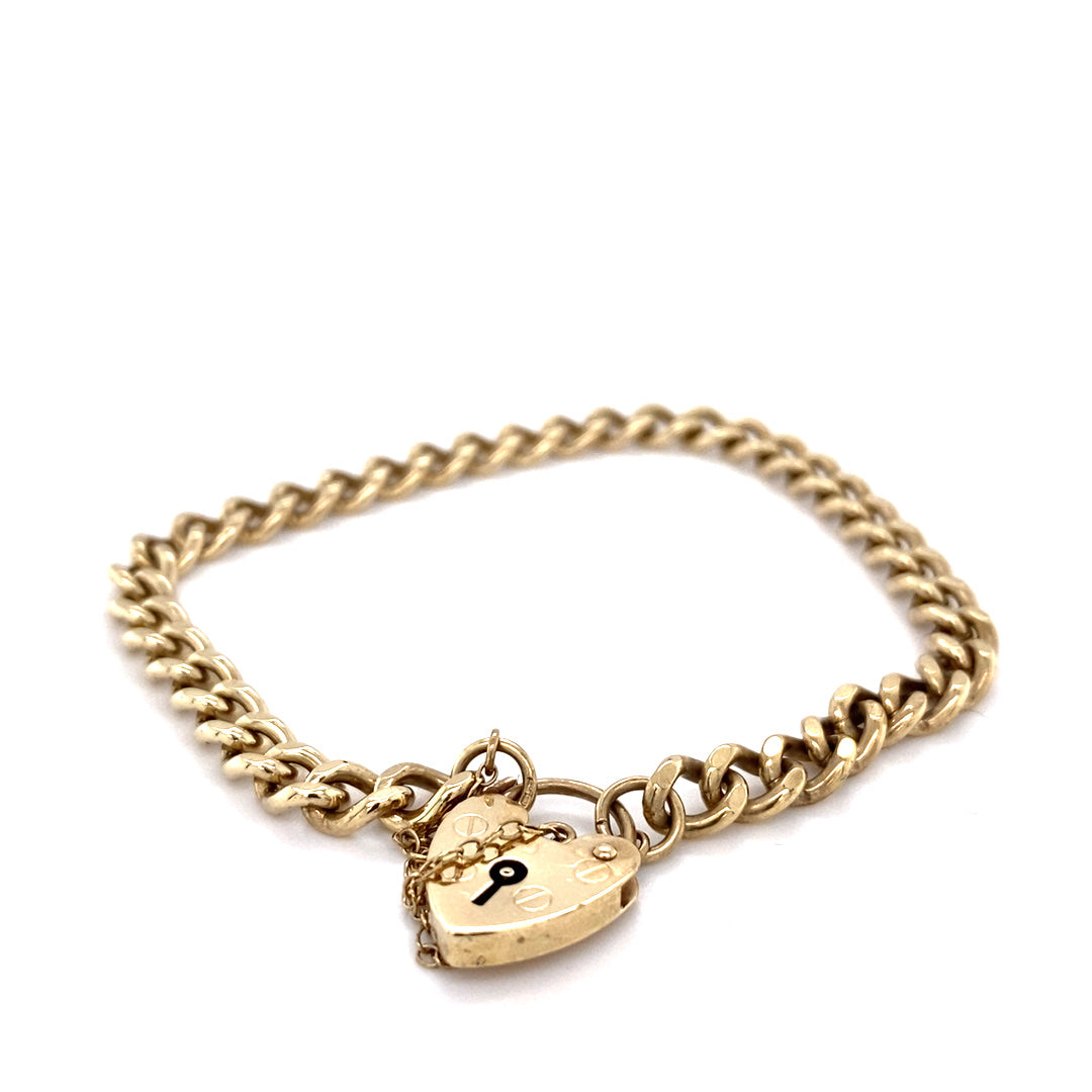 9kt Gold Solid Curb Bracelet